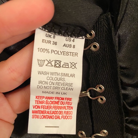 PrettyLittleThing Black Satin Peplum top - Picture 7 of 8